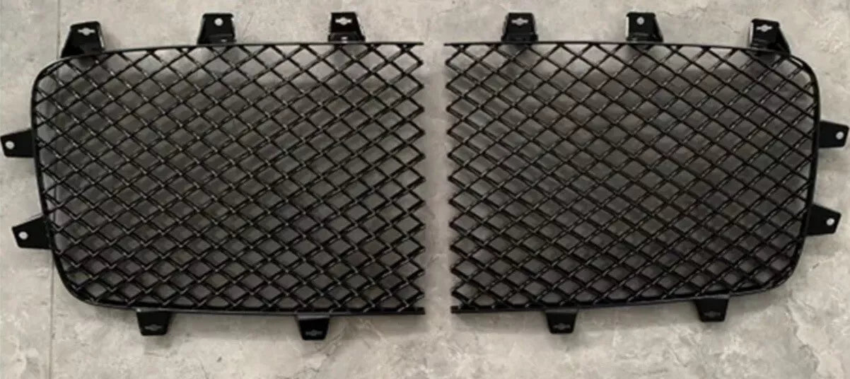 2012-2015 Bentley Continental Gt GTC Front Bumper Grille Black Mesh Pair