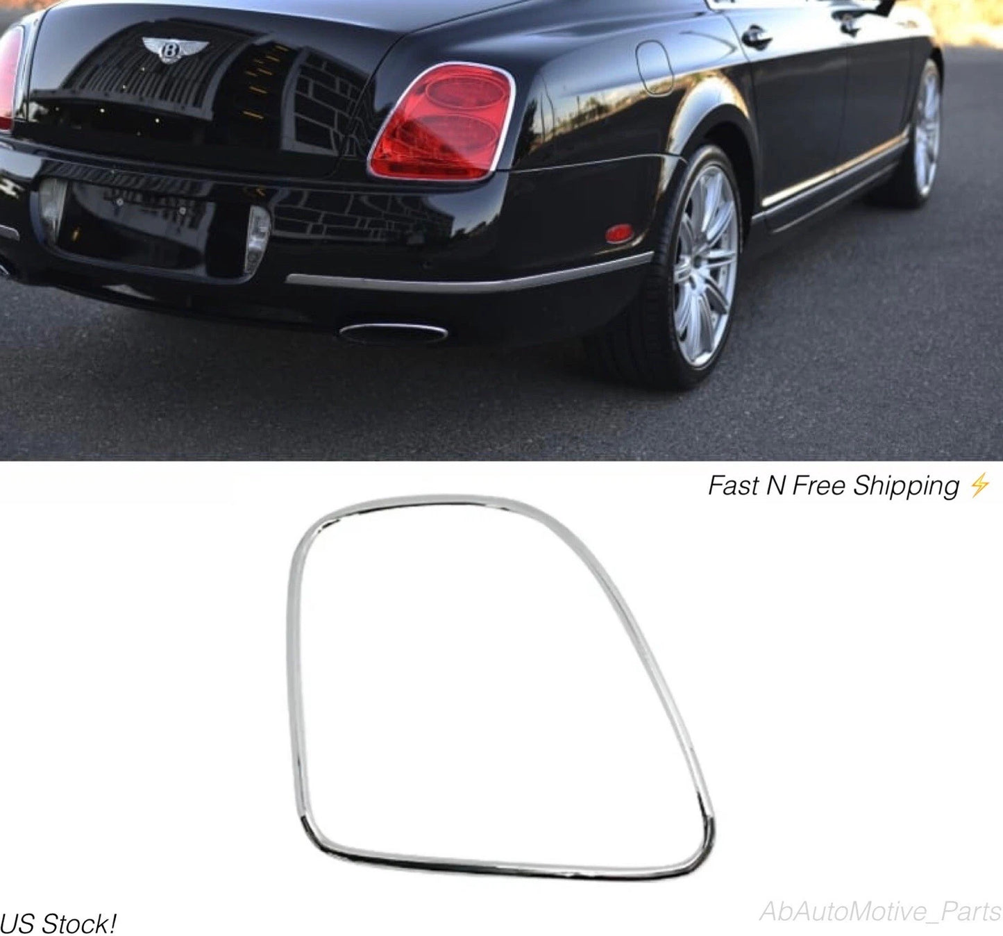 09-13 Bentley Continental Flying Spur Left Tail Lamp Light Trim Molding Chrome