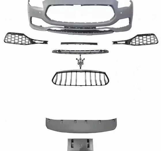 2017-2023 Maserati Quattroporte Front Bumper Cover 673006997 Grilles Upper & Lower Set