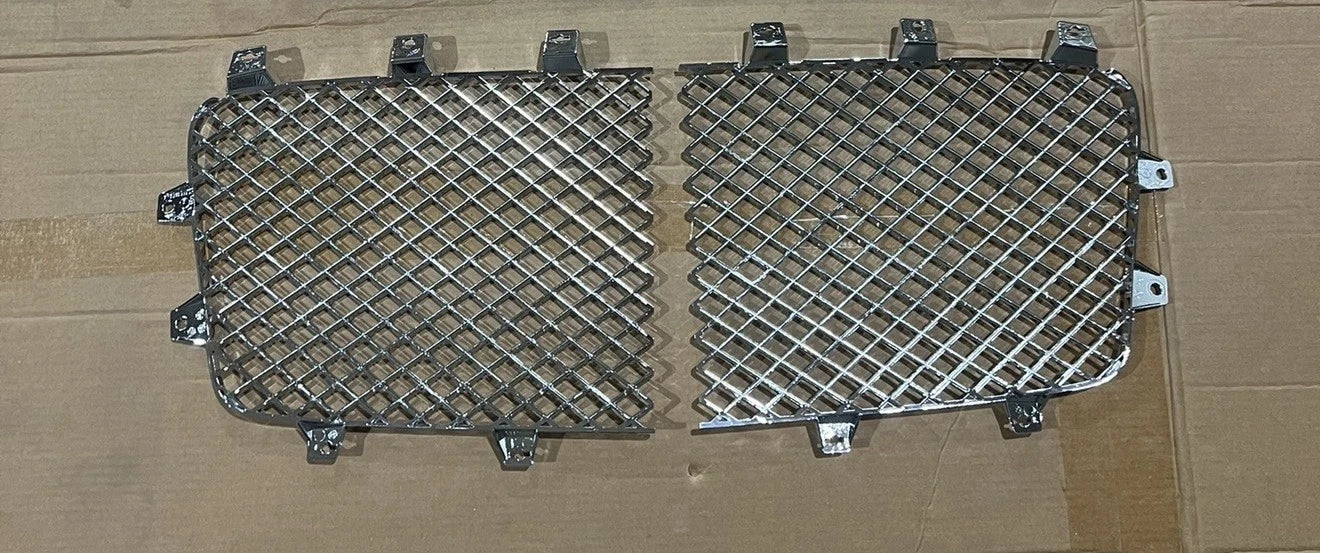 2012-2015 Bentley Continental Gt GTC Front Bumper Grille Chrome Mesh Pair