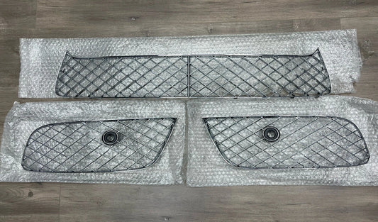 2012-2015 Bentley Continental GT GTC Front Bumper Lower Grille Mesh Set V8 4.0 Left Right Center