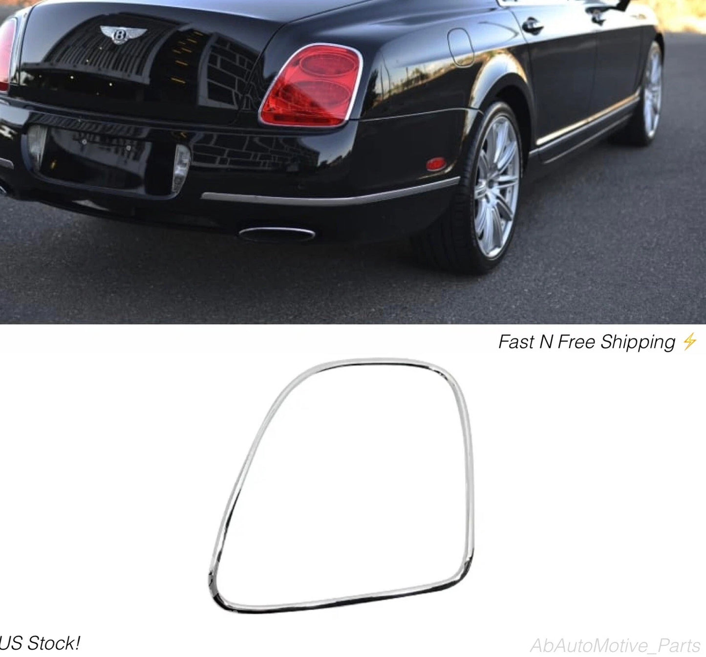 09-13 Bentley Continental Flying Spur Right Tail Lamp Light Trim Molding Chrome