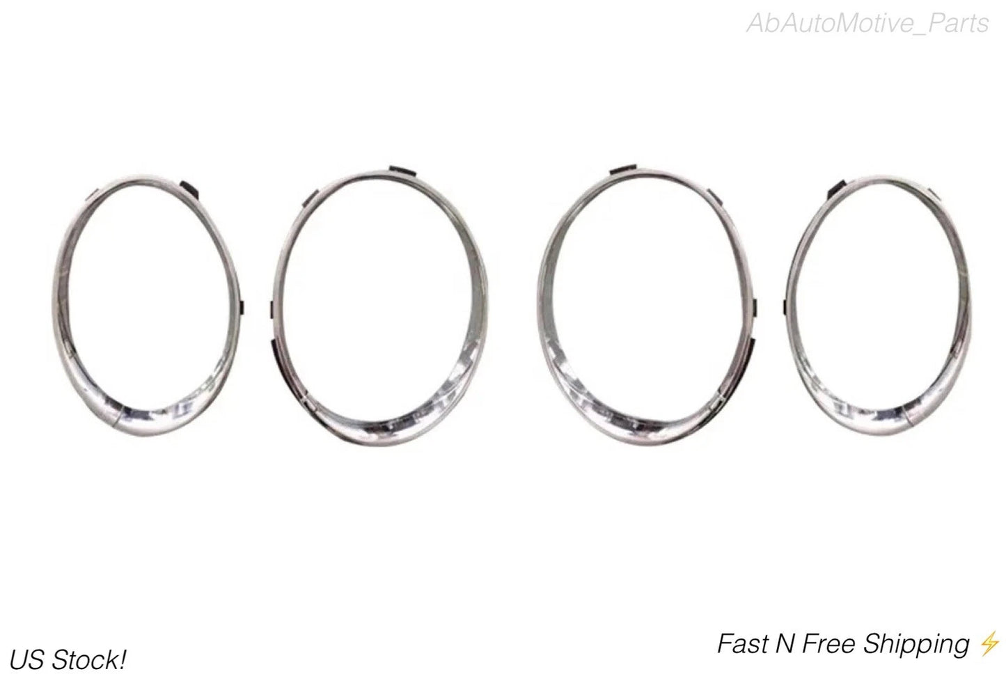 09-12 Bentley Flying Spur Headlight Headlamp Trim Ring Set Chrome 4 Piece